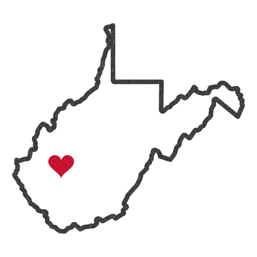 West Virginia Charleston Mission Heart Map design