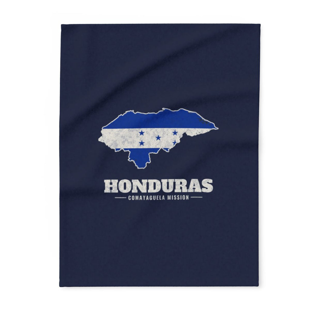 Honduras Comayaguela Mission flag map fleece blanket by Weak Things