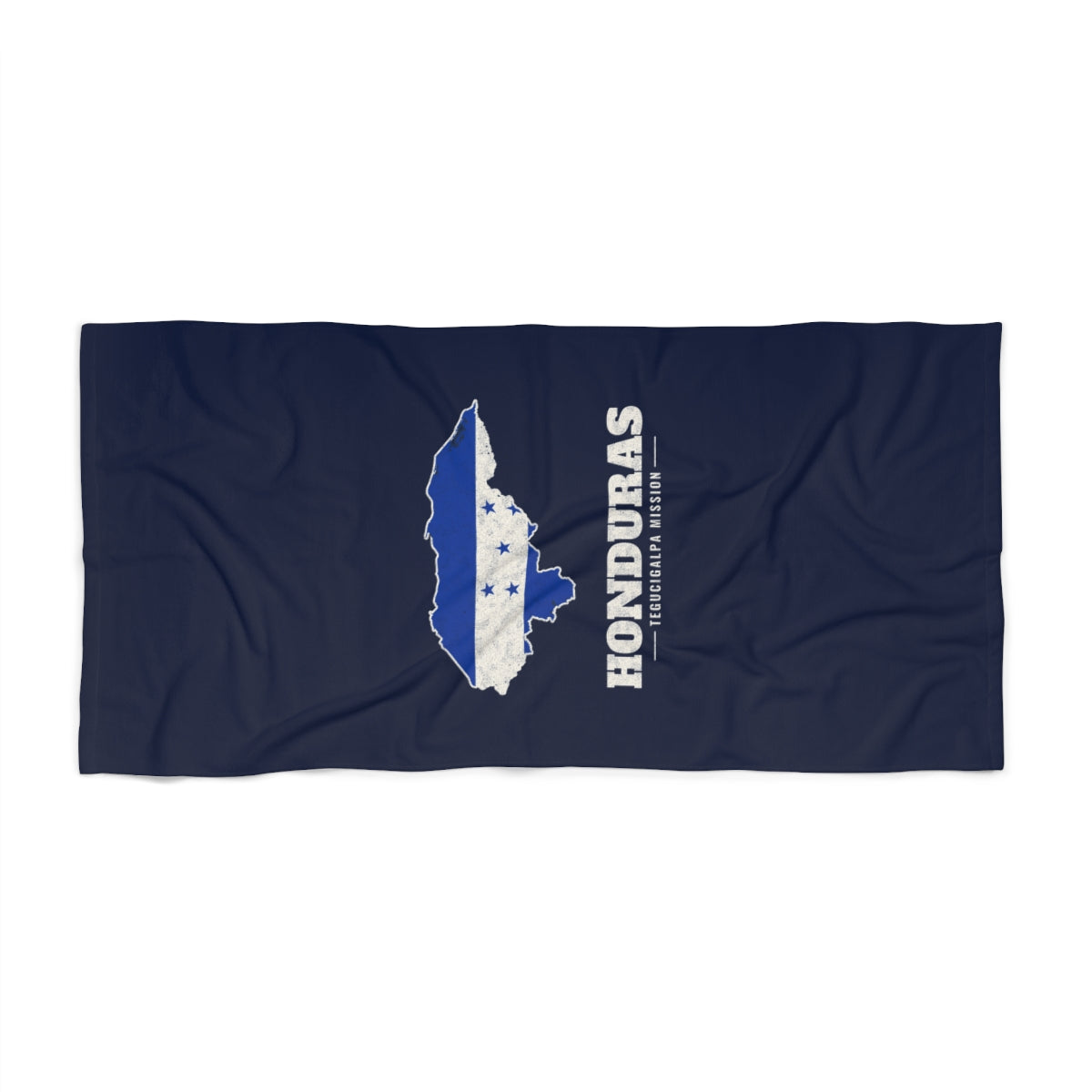 Honduras Tegucigalpa Mission flag map beach towel by Weak Things view 2