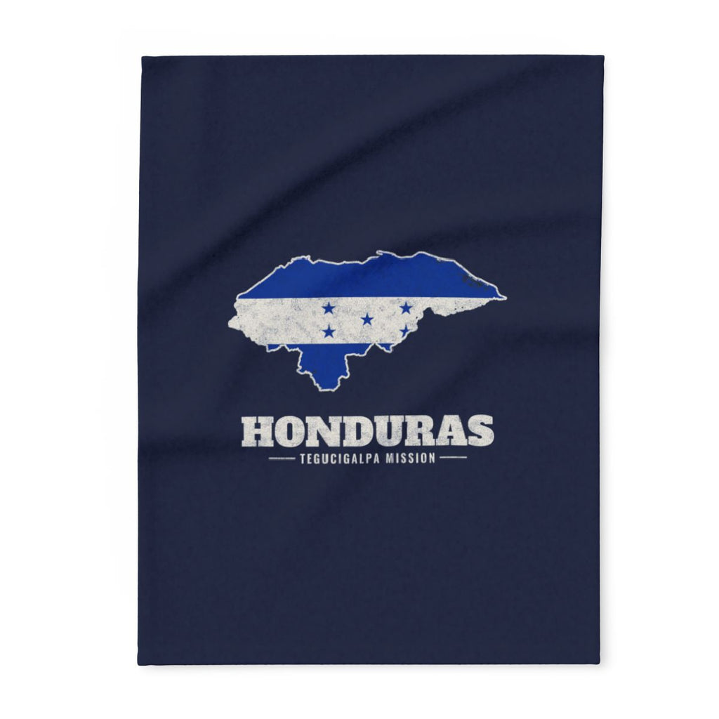 Honduras Tegucigalpa Mission flag map fleece blanket by Weak Things