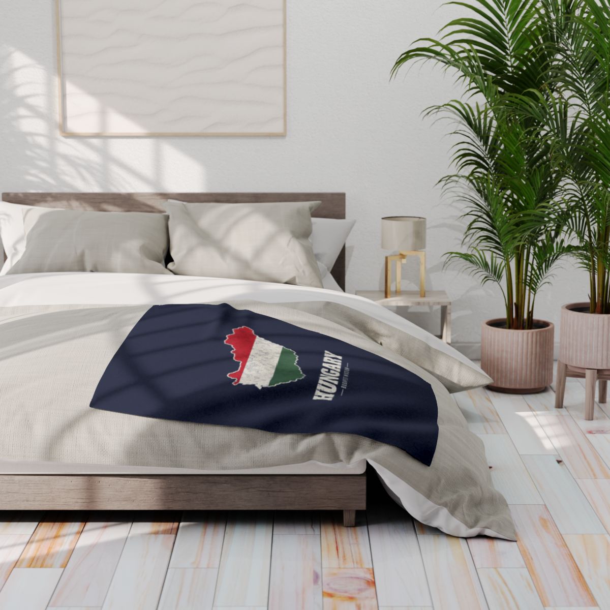 Hungary Budapest Mission flag map fleece blanket by Weak Things view 3