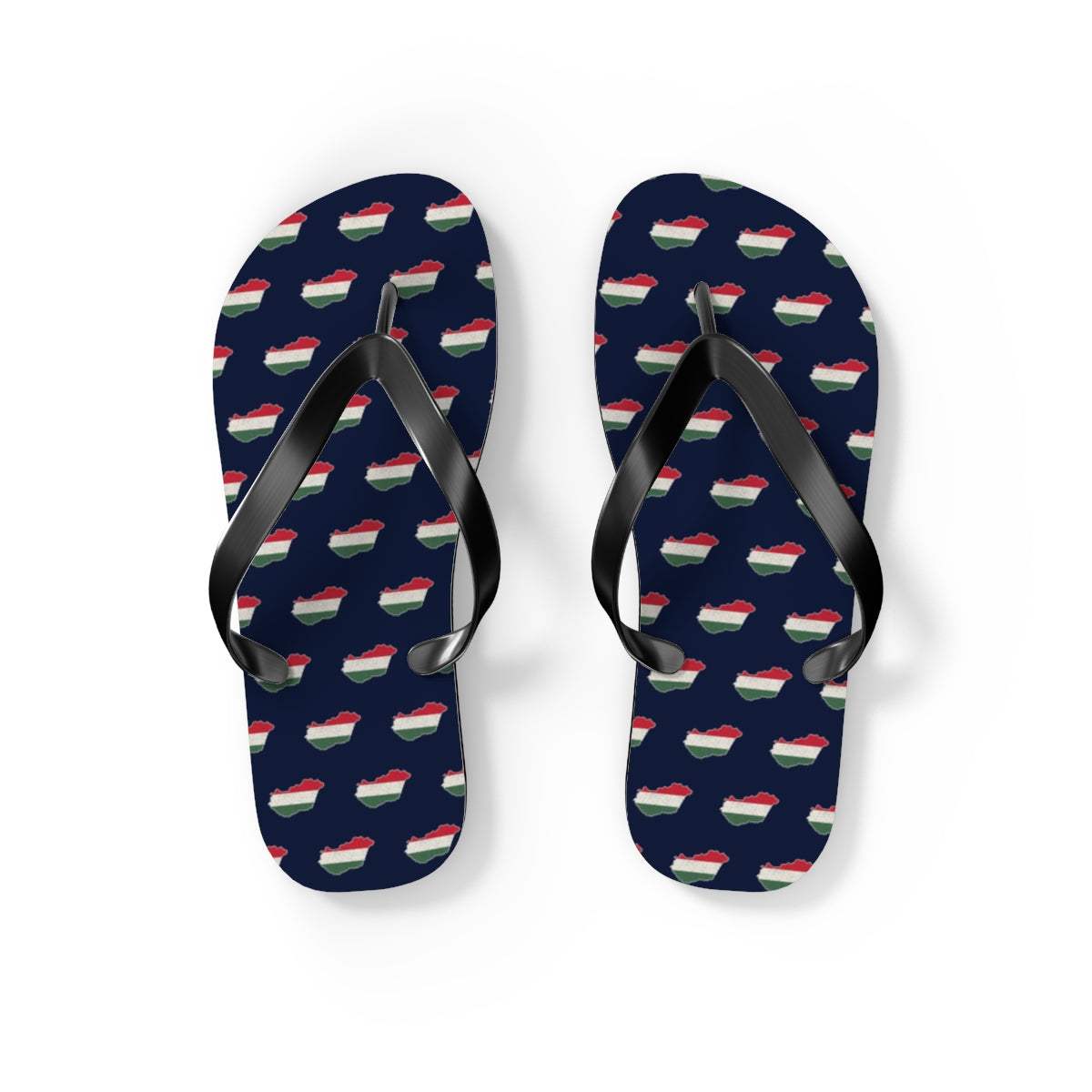 Hungary Mission flag map flip flops by Weak Things view 2