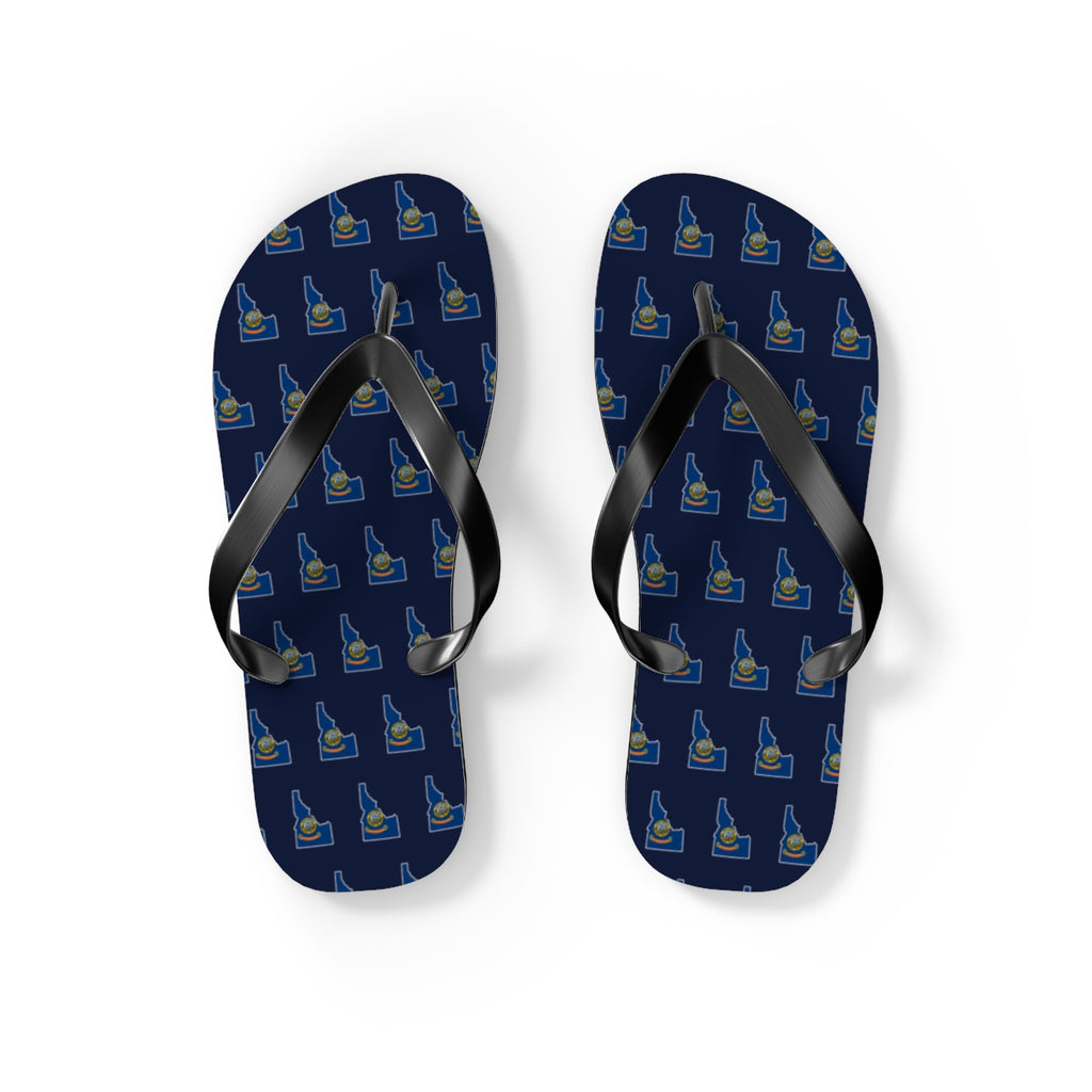 Idaho Mission flag map flip flops by Weak Things view 2