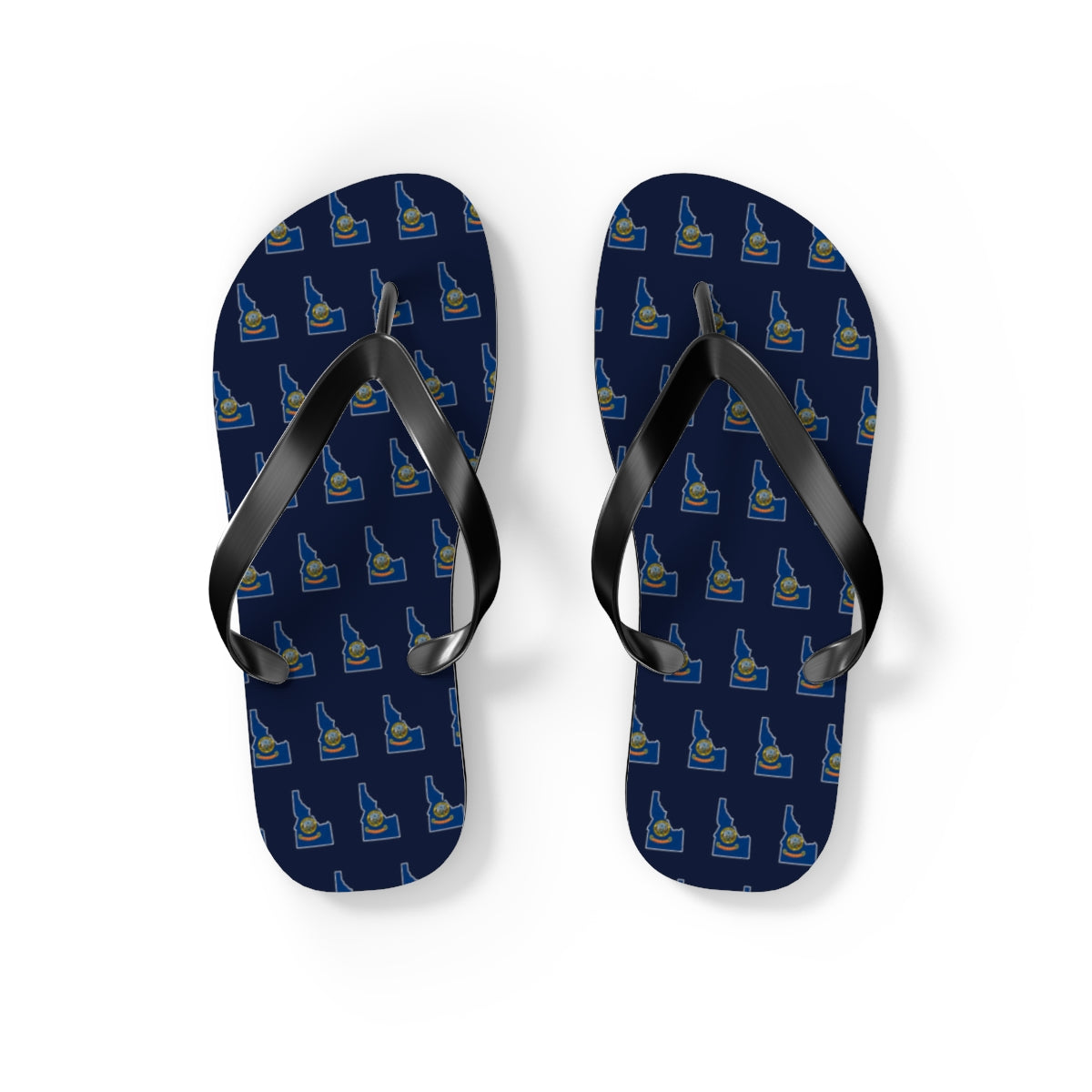 Idaho Mission flag map flip flops by Weak Things view 2