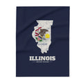 Illinois Chicago Mission flag map fleece blanket by Weak Things
