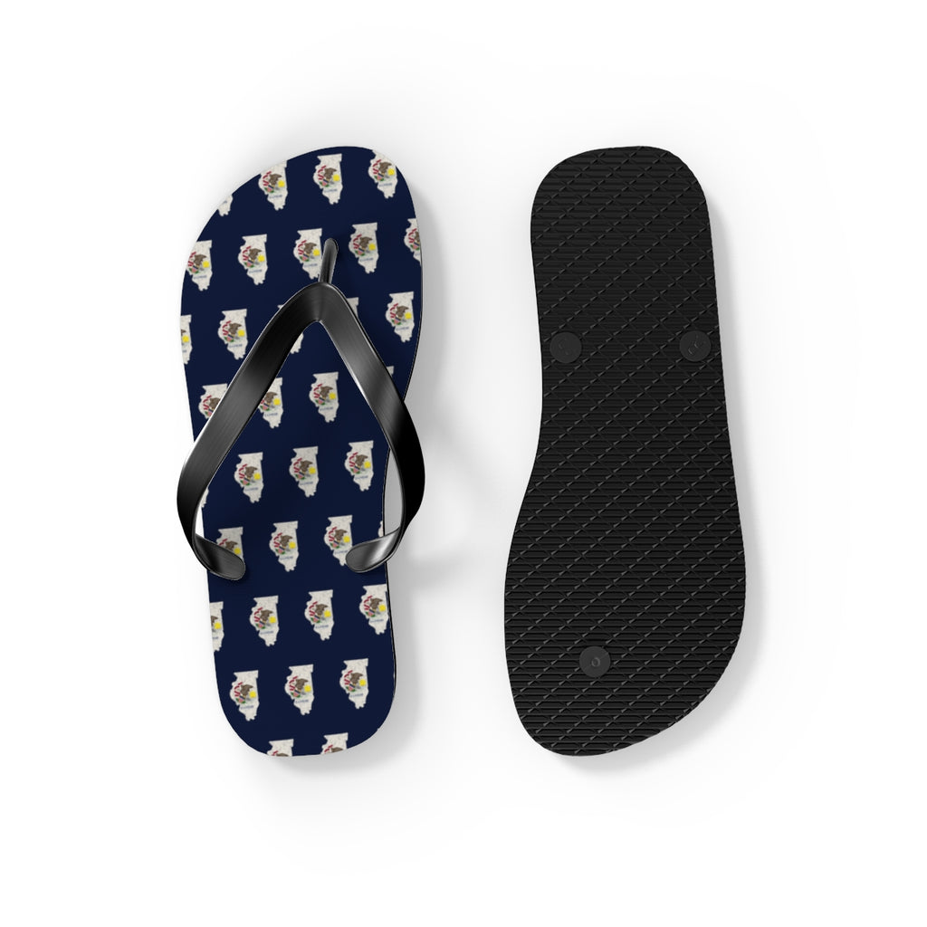 Illinois Mission flag map flip flops by Weak Things view 4