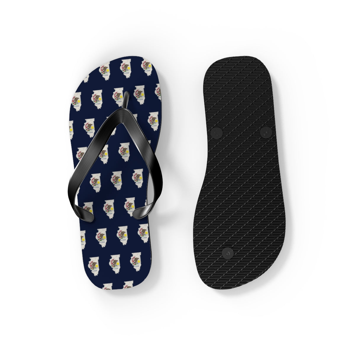 Illinois Mission flag map flip flops by Weak Things view 4