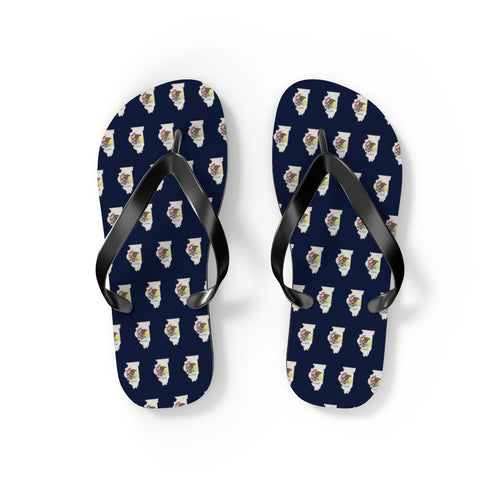Illinois Mission flag map flip flops by Weak Things view 2