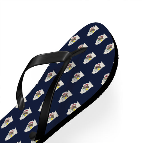 Illinois Mission flag map flip flops by Weak Things view 3