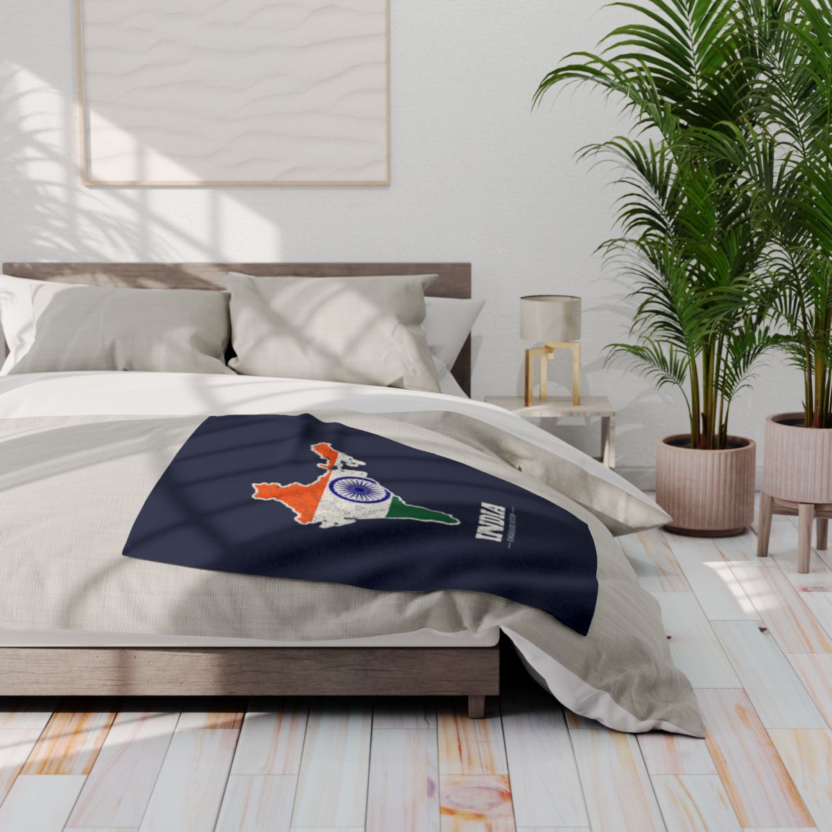 India Bengaluru Mission flag map fleece blanket by Weak Things view 3