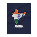India New Delhi Mission flag map fleece blanket by Weak Things