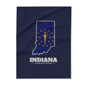 Indiana Indianapolis Mission flag map fleece blanket by Weak Things