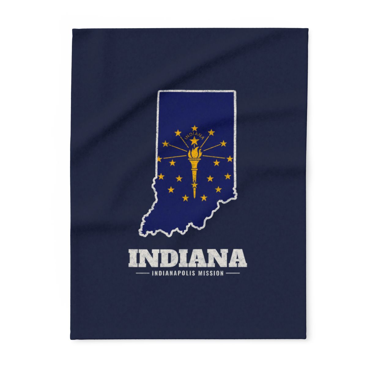 Indiana Indianapolis Mission flag map fleece blanket by Weak Things
