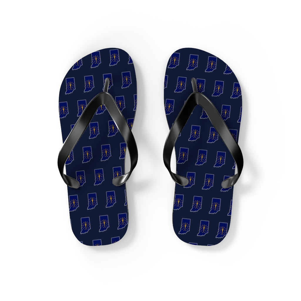 Indiana Mission flag map flip flops by Weak Things view 2