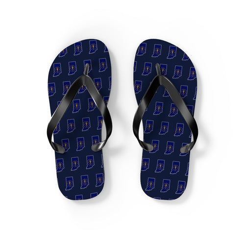 Indiana Mission flag map flip flops by Weak Things view 2