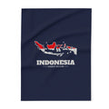 Indonesia Jakarta Mission flag map fleece blanket by Weak Things