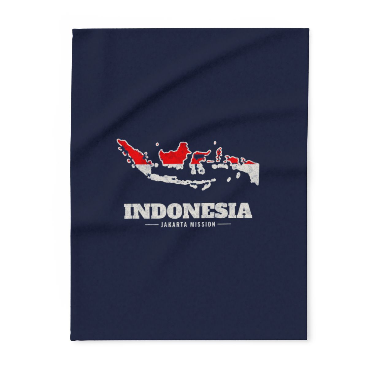 Indonesia Jakarta Mission flag map fleece blanket by Weak Things