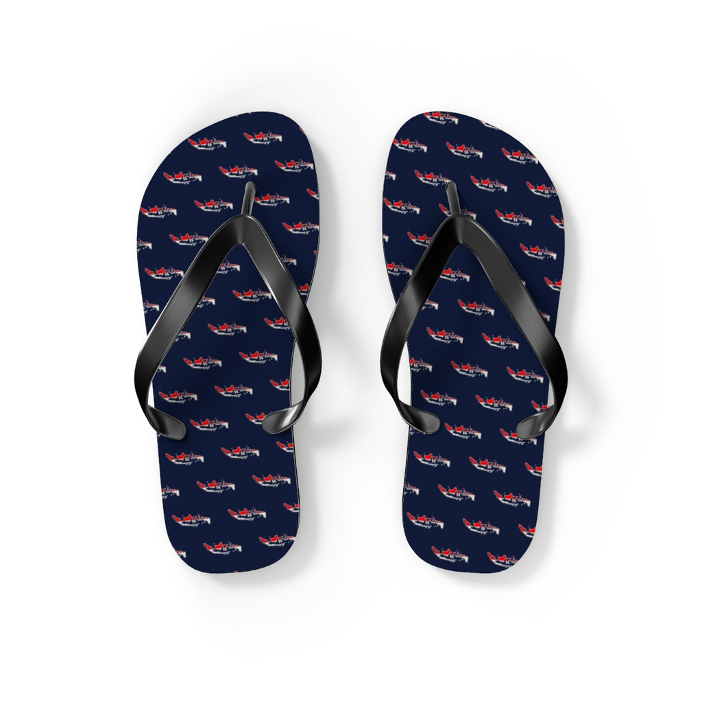 Indonesia Mission flag map flip flops by Weak Things view 2