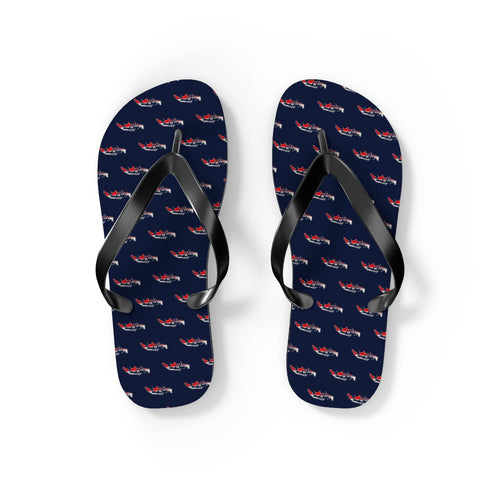 Indonesia Mission flag map flip flops by Weak Things view 2