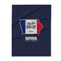 Iowa Iowa City Mission flag map fleece blanket by Weak Things