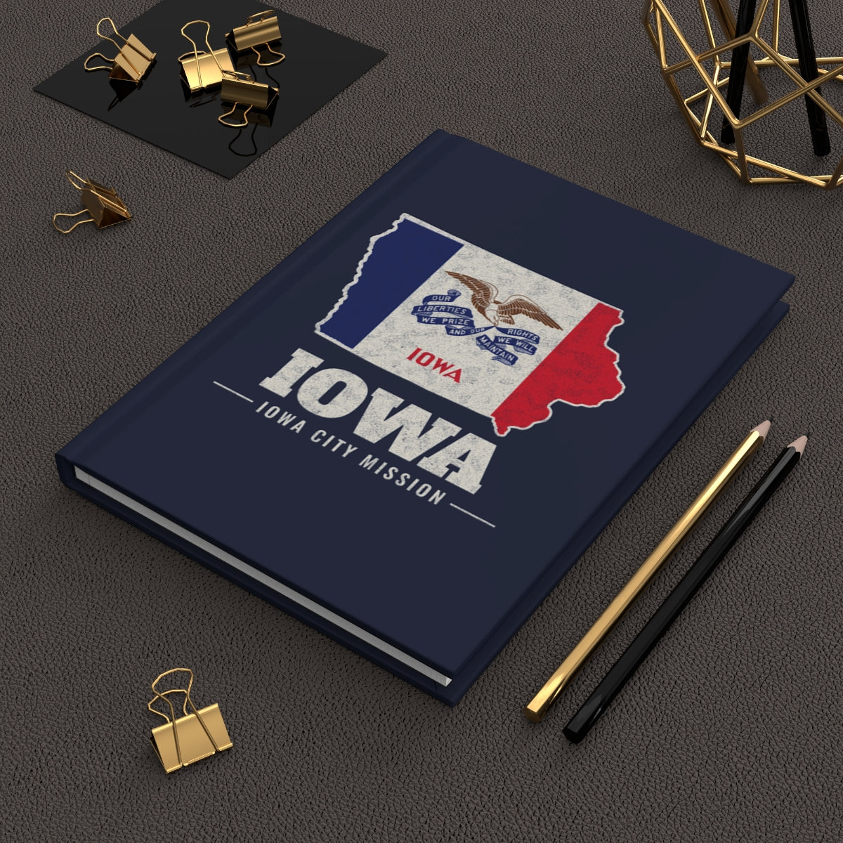 Iowa Iowa City Mission flag map journal by Weak Things view 2