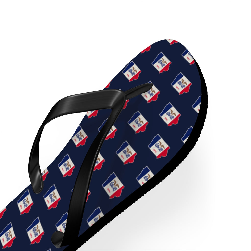 Iowa Mission flag map flip flops by Weak Things view 3