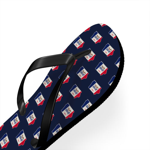 Iowa Mission flag map flip flops by Weak Things view 3