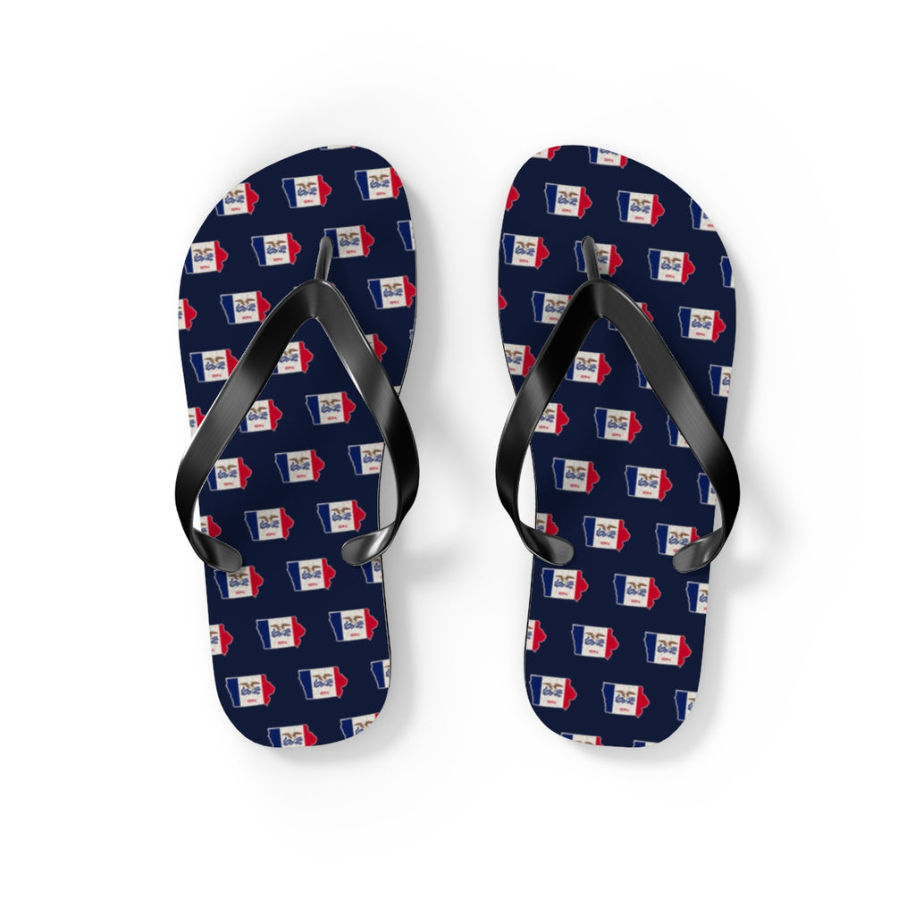 Iowa Mission flag map flip flops by Weak Things view 2