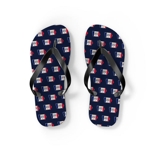 Iowa Mission flag map flip flops by Weak Things view 2