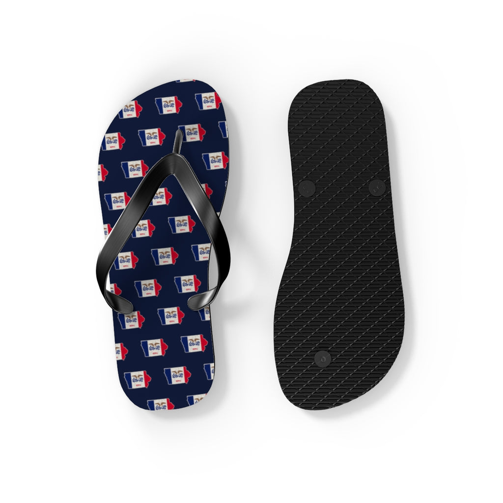 Iowa Mission flag map flip flops by Weak Things view 4