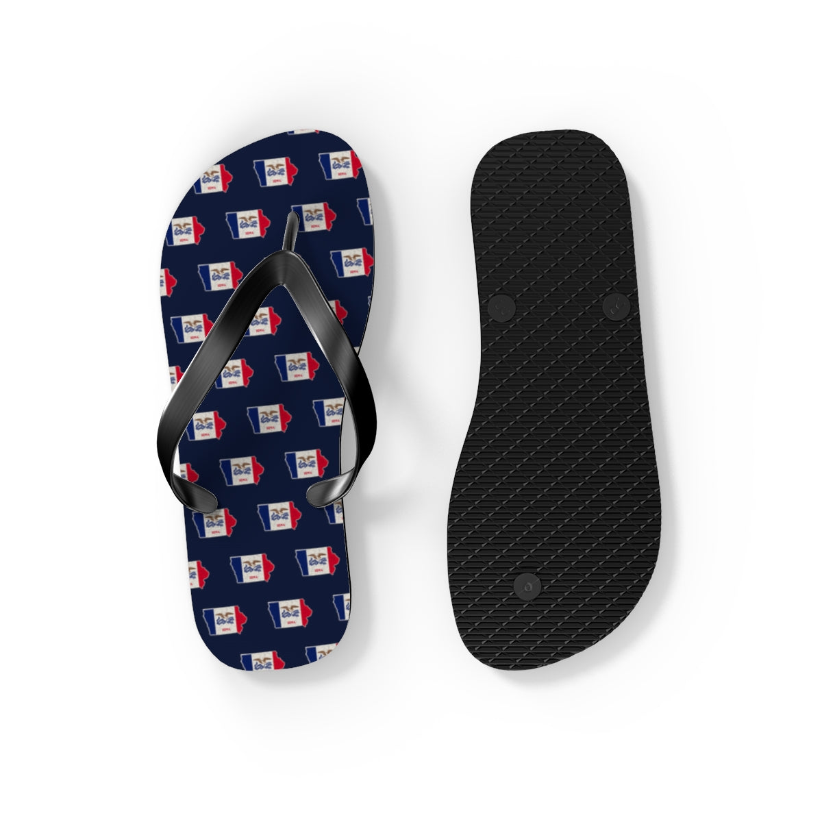 Iowa Mission flag map flip flops by Weak Things view 4