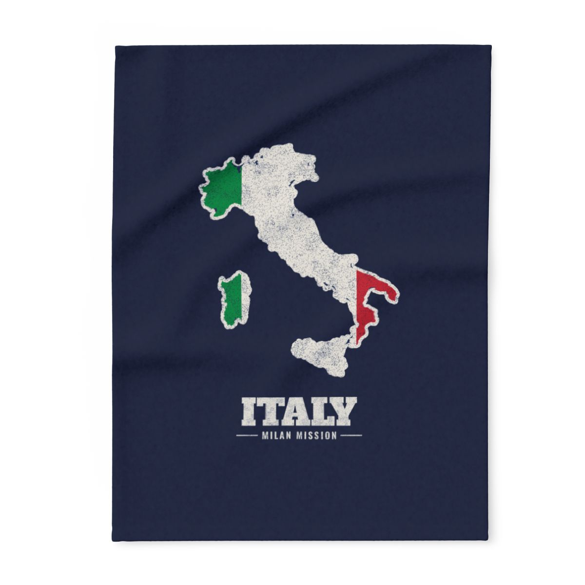 Italy Milan Mission flag map fleece blanket by Weak Things
