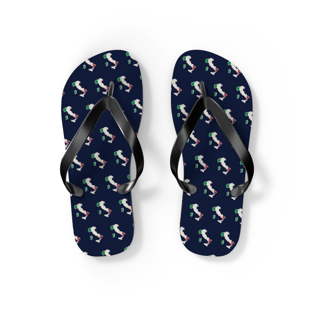 Italy Mission flag map flip flops by Weak Things view 2