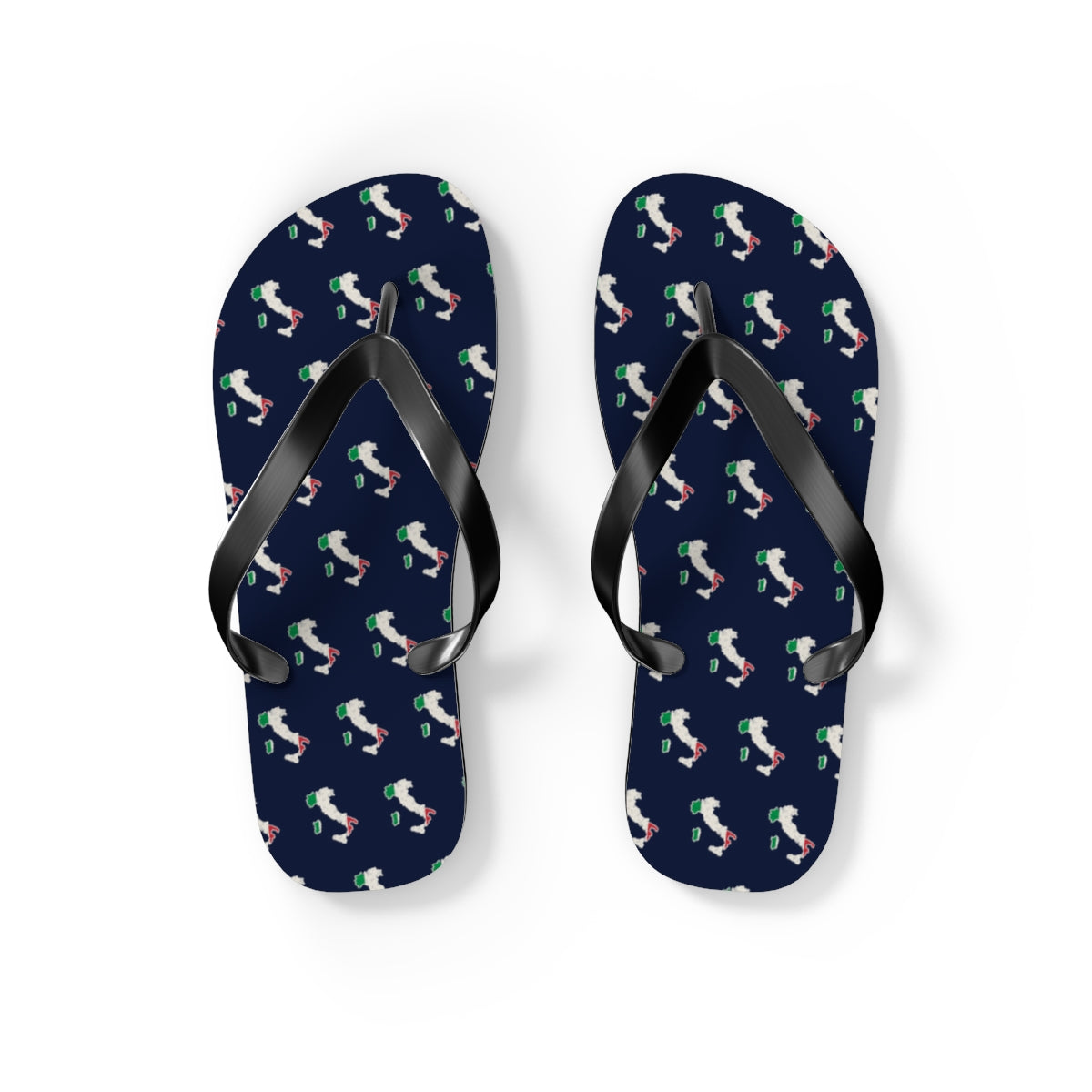 Italy Mission flag map flip flops by Weak Things view 2
