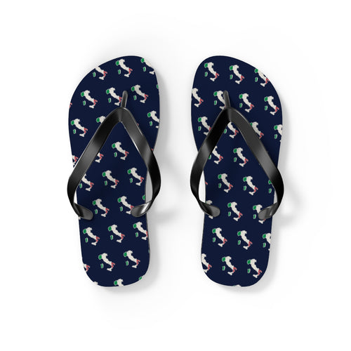Italy Mission flag map flip flops by Weak Things view 2