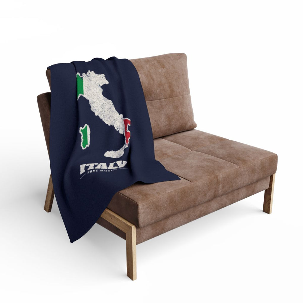 Italy Rome Mission flag map fleece blanket by Weak Things view 2