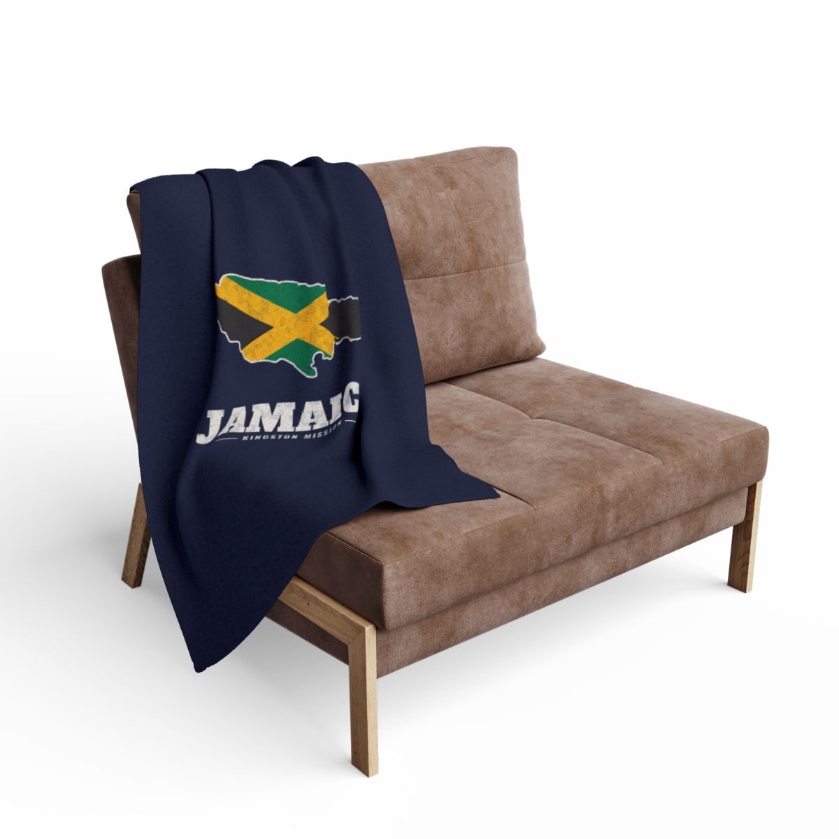 Jamaica Kingston Mission flag map fleece blanket by Weak Things view 2