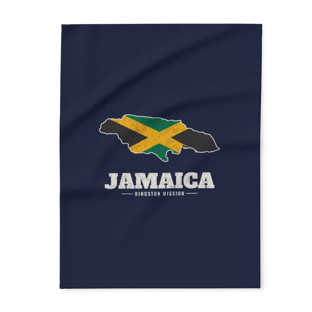 Jamaica Kingston Mission flag map fleece blanket by Weak Things