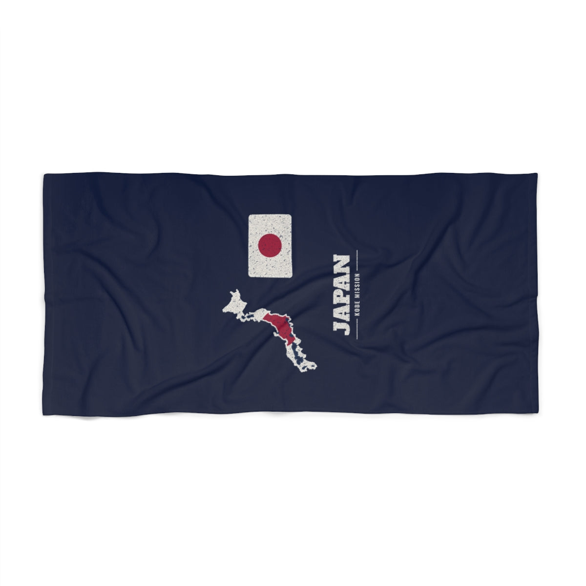 Japan Kobe Mission flag map beach towel by Weak Things view 2