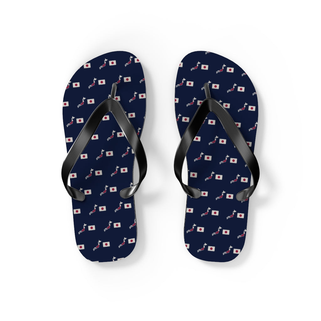Japan Mission flag map flip flops by Weak Things view 2