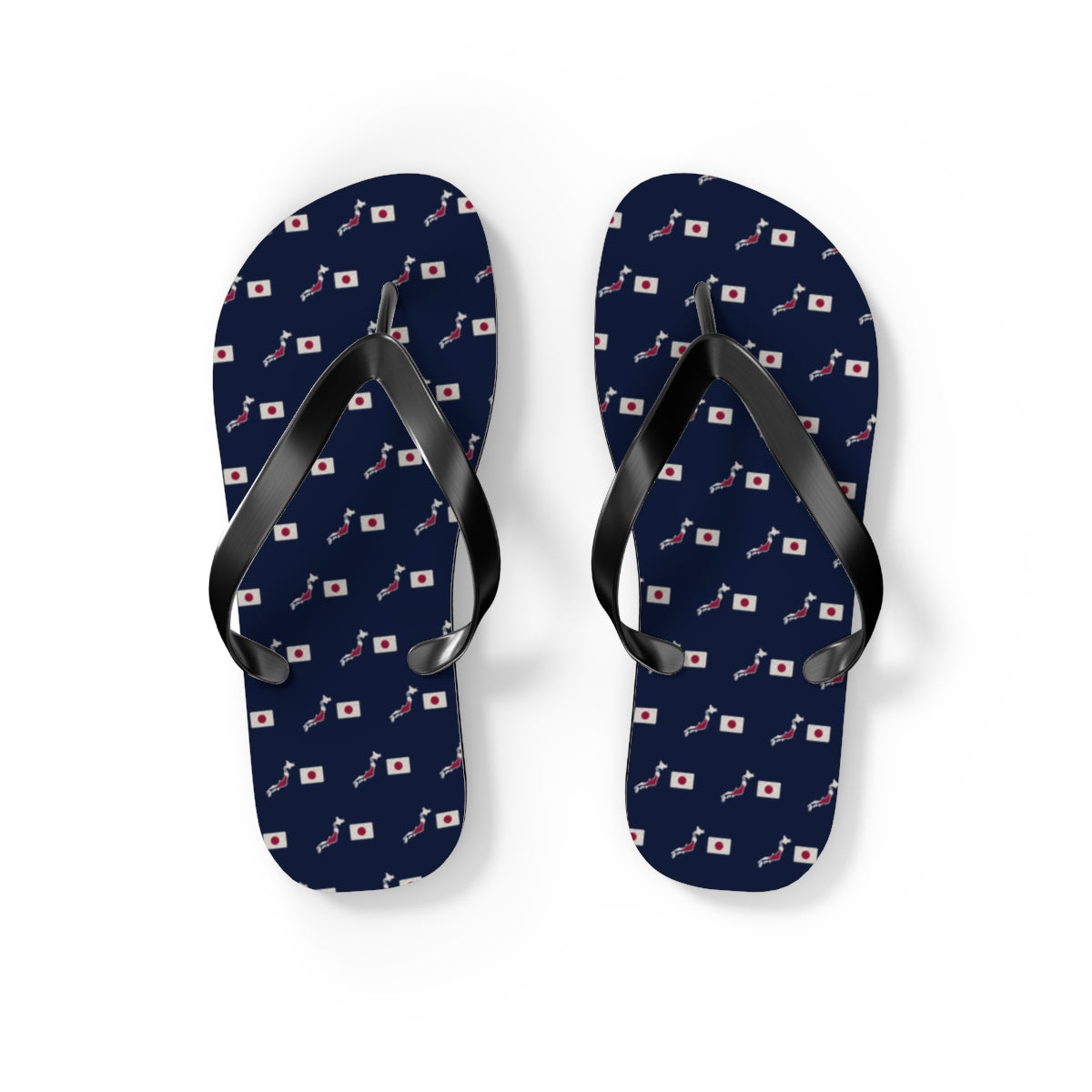 Japan Mission flag map flip flops by Weak Things view 2