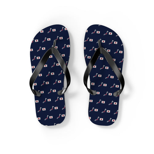 Japan Mission flag map flip flops by Weak Things view 2
