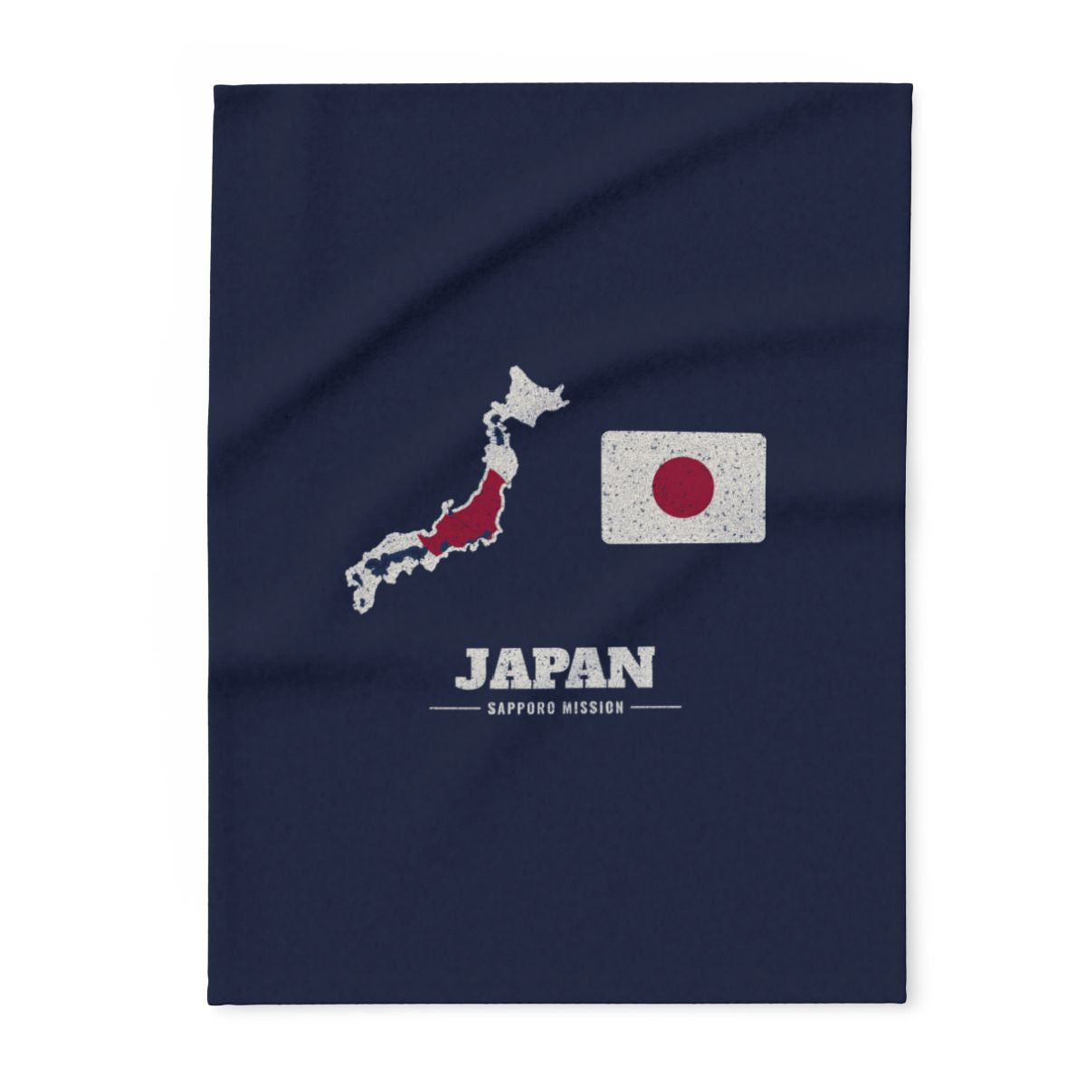 Japan Sapporo Mission flag map fleece blanket by Weak Things