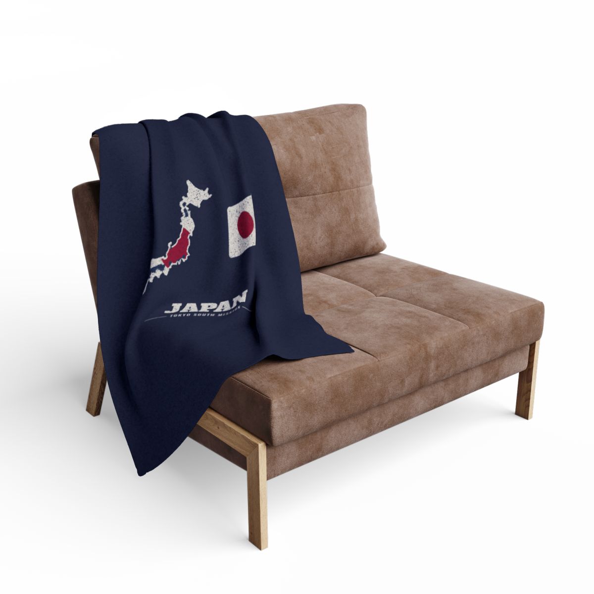 Japan Tokyo South Mission flag map fleece blanket by Weak Things view 2