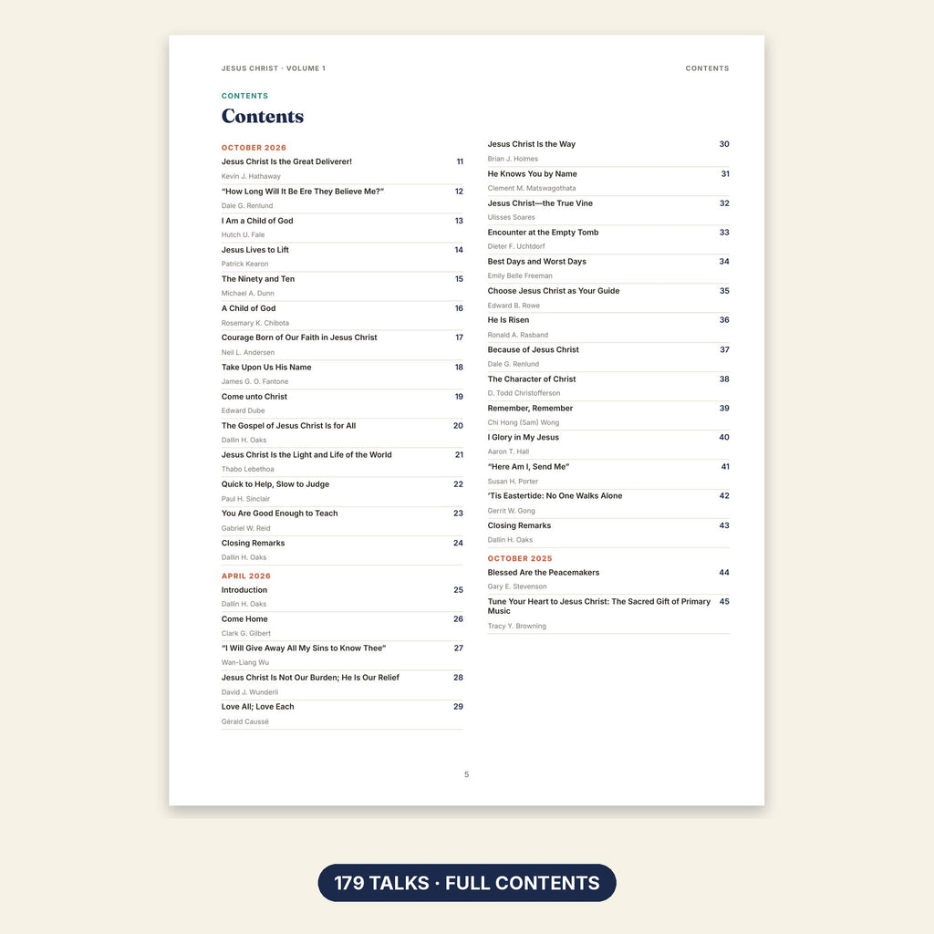 Jesus Christ Volume 1 contents page