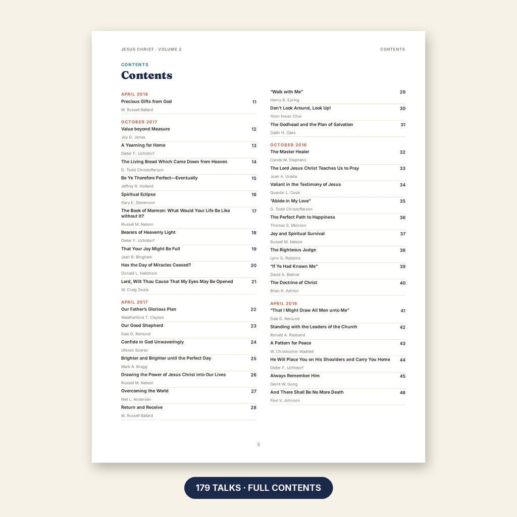 Jesus Christ Volume 2 contents page
