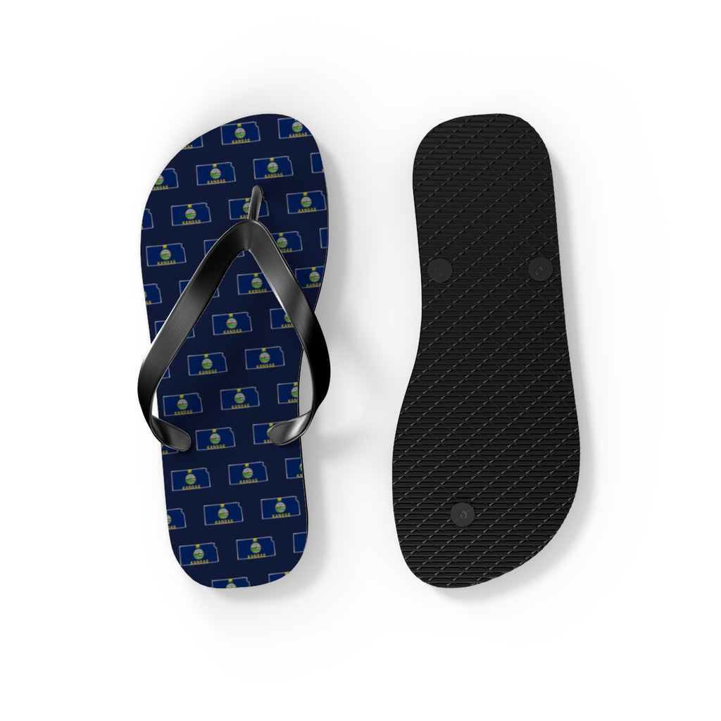 Kansas Mission flag map flip flops by Weak Things view 4