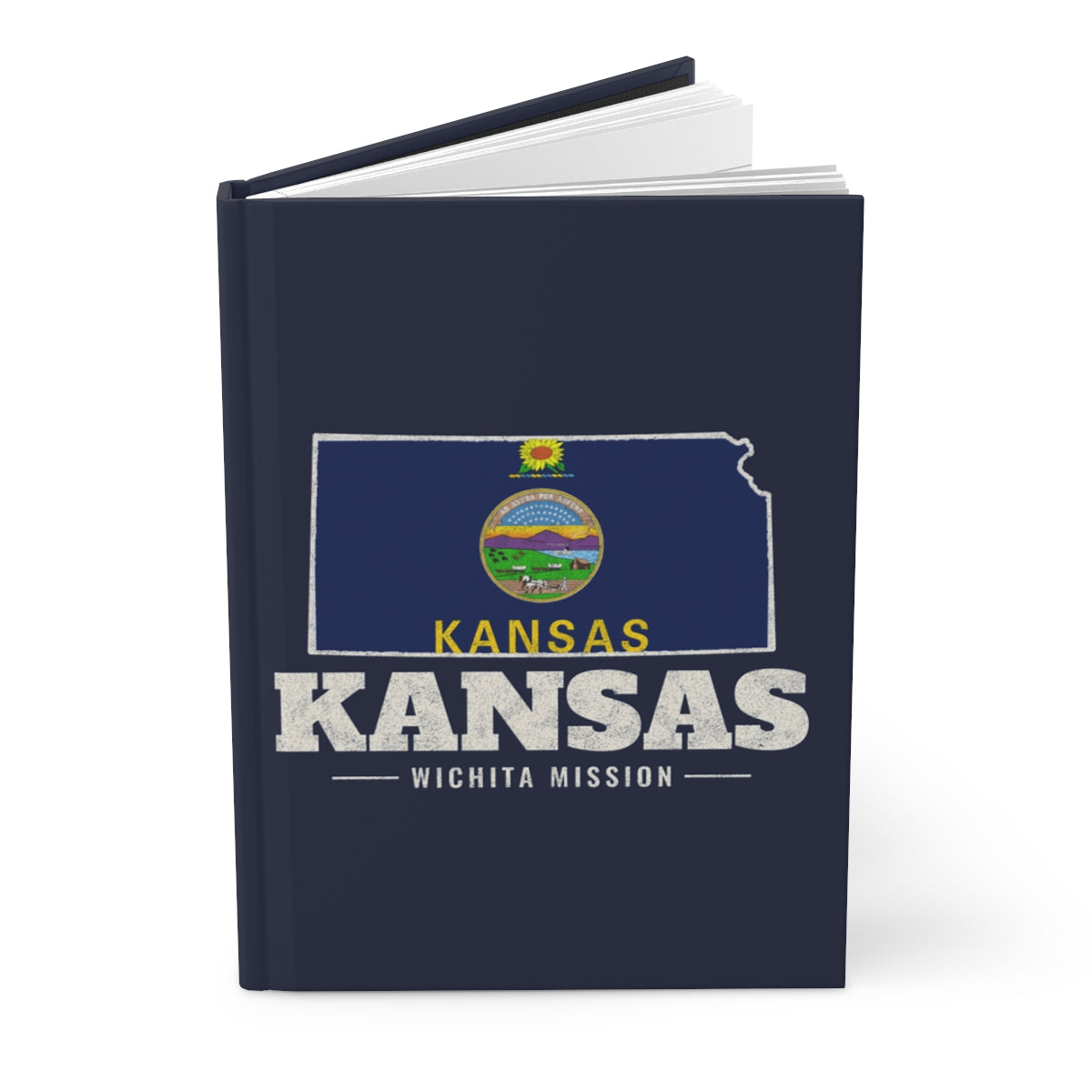 Kansas Wichita Mission flag map journal by Weak Things view 3