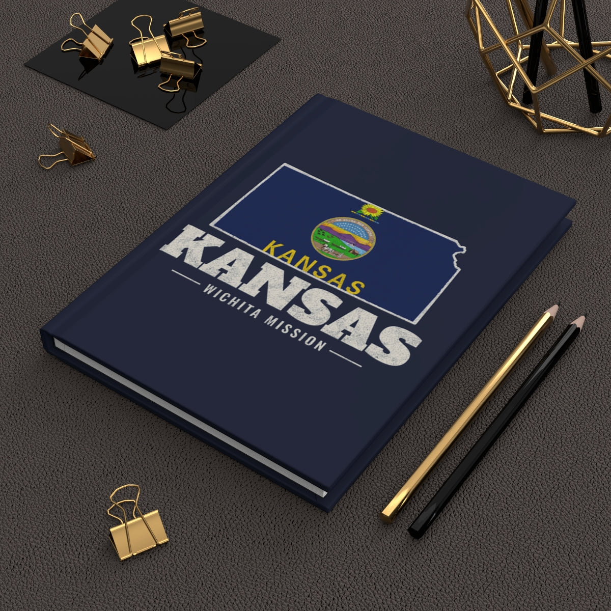 Kansas Wichita Mission flag map journal by Weak Things view 2