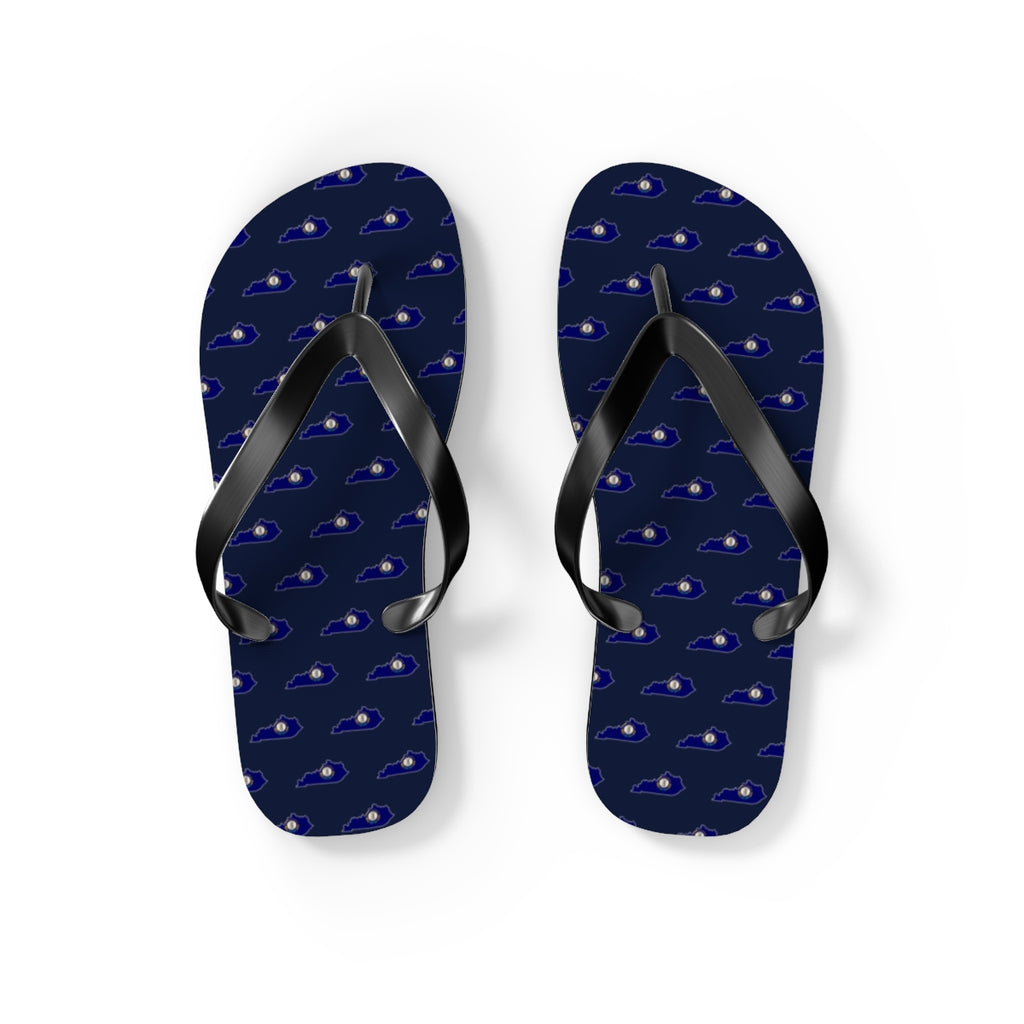 Kentucky Mission flag map flip flops by Weak Things view 2